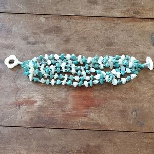 Multi strand turquoise bracelet